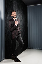 Load image into Gallery viewer, Man Suit Corean Jaquard Design Bordeaux
