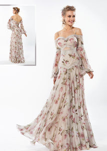 Romantic Flower Evening Dress Design