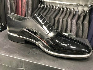 Man Shoes Elegant Design Silver Border Top Quality Leather Insert