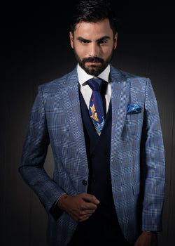 Formal Man's Suit Trend Squared Fabric Design